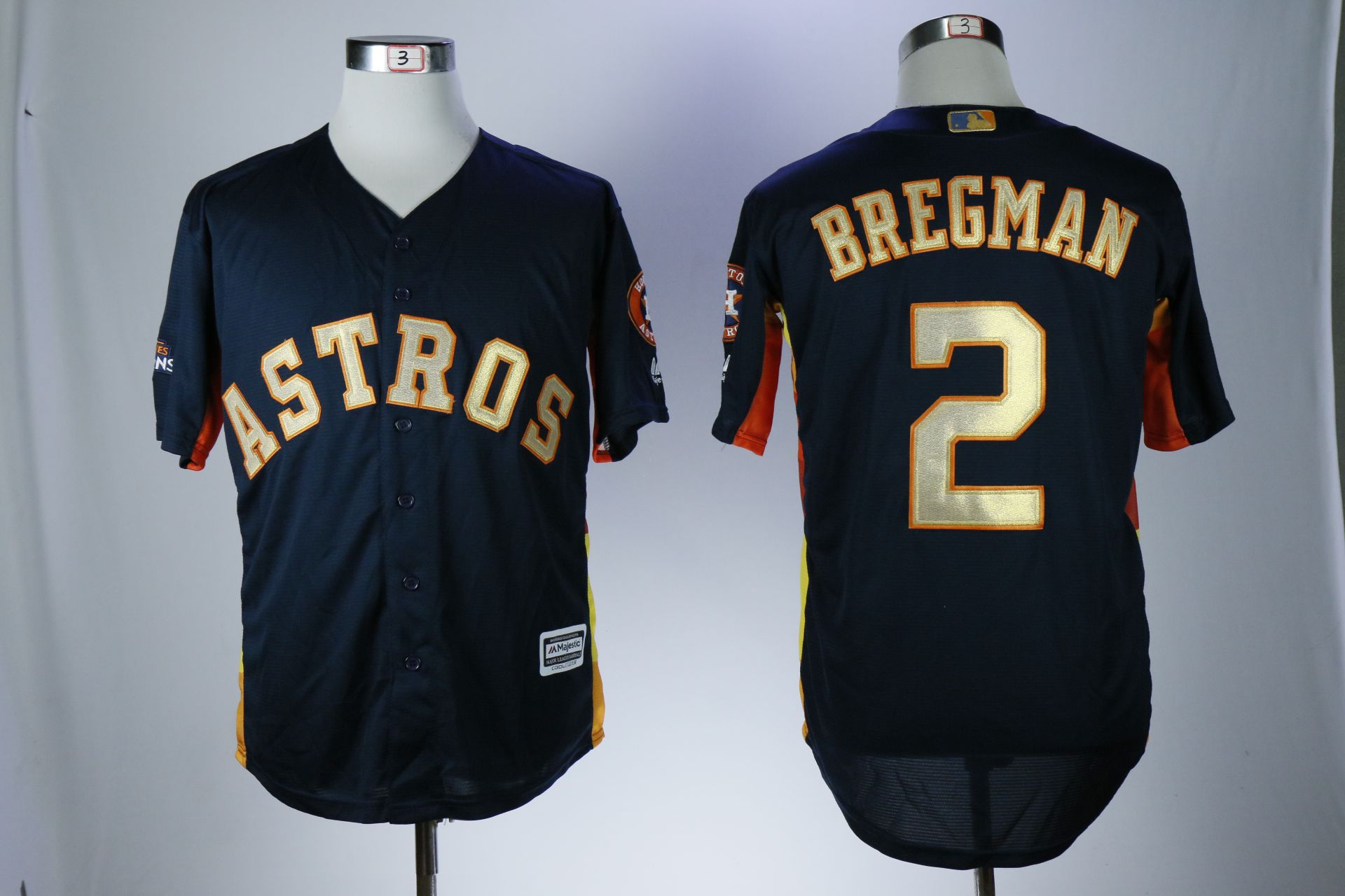 Men Houston Astros #2 Bregman Blue Game Champion Edition MLB Jerseys